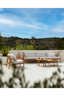 Round Slatted Outdoor Coffee Table | Ethnicraft Quatro | Oroatrade.com