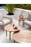 Round Slatted Outdoor Coffee Table | Ethnicraft Quatro | Oroatrade.com