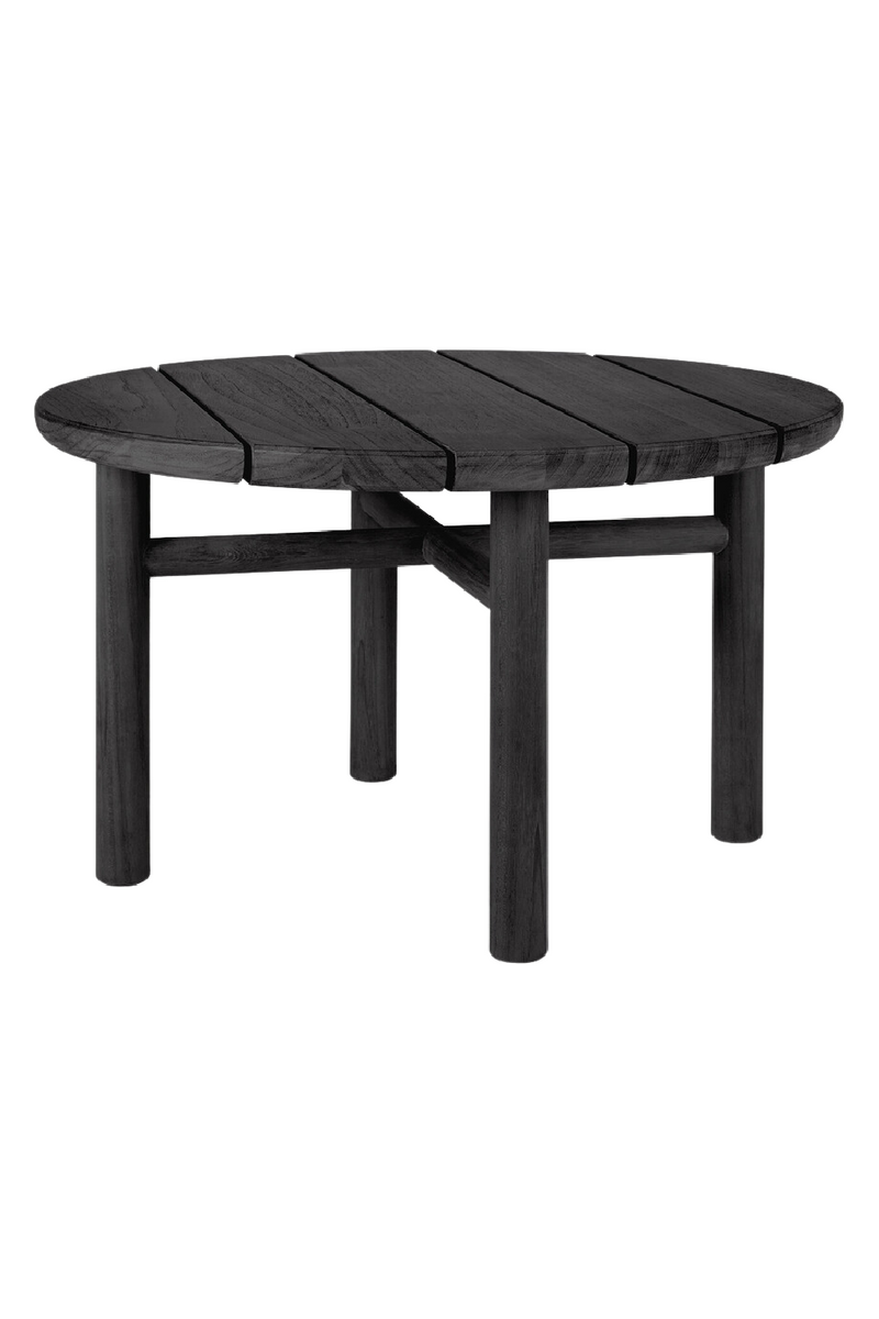Round Slatted Outdoor Side Table | Ethnicraft Quatro | Oroatrade.com