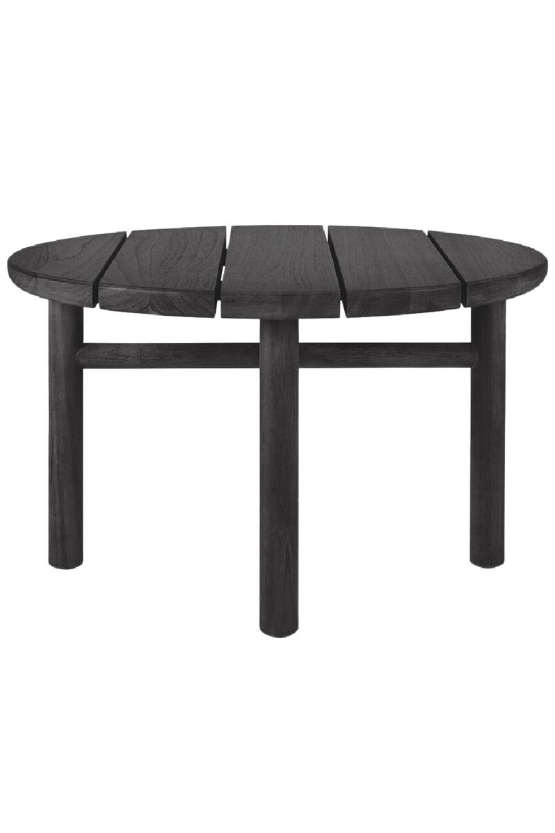 Round Slatted Outdoor Side Table | Ethnicraft Quatro | Oroatrade.com