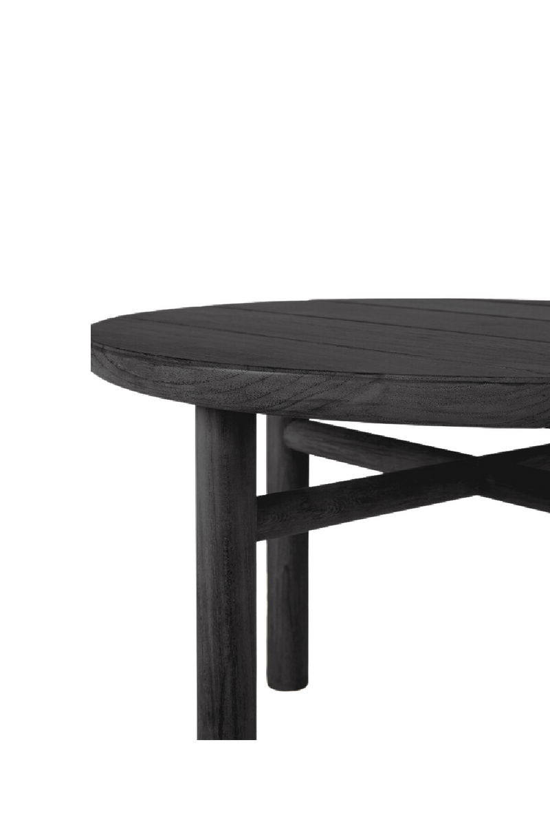 Round Slatted Outdoor Side Table | Ethnicraft Quatro | Oroatrade.com