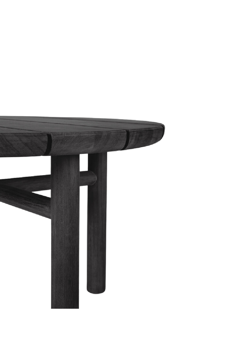 Black Round Slatted Outdoor Side Table | Ethnicraft Quatro | Oroatrade.com