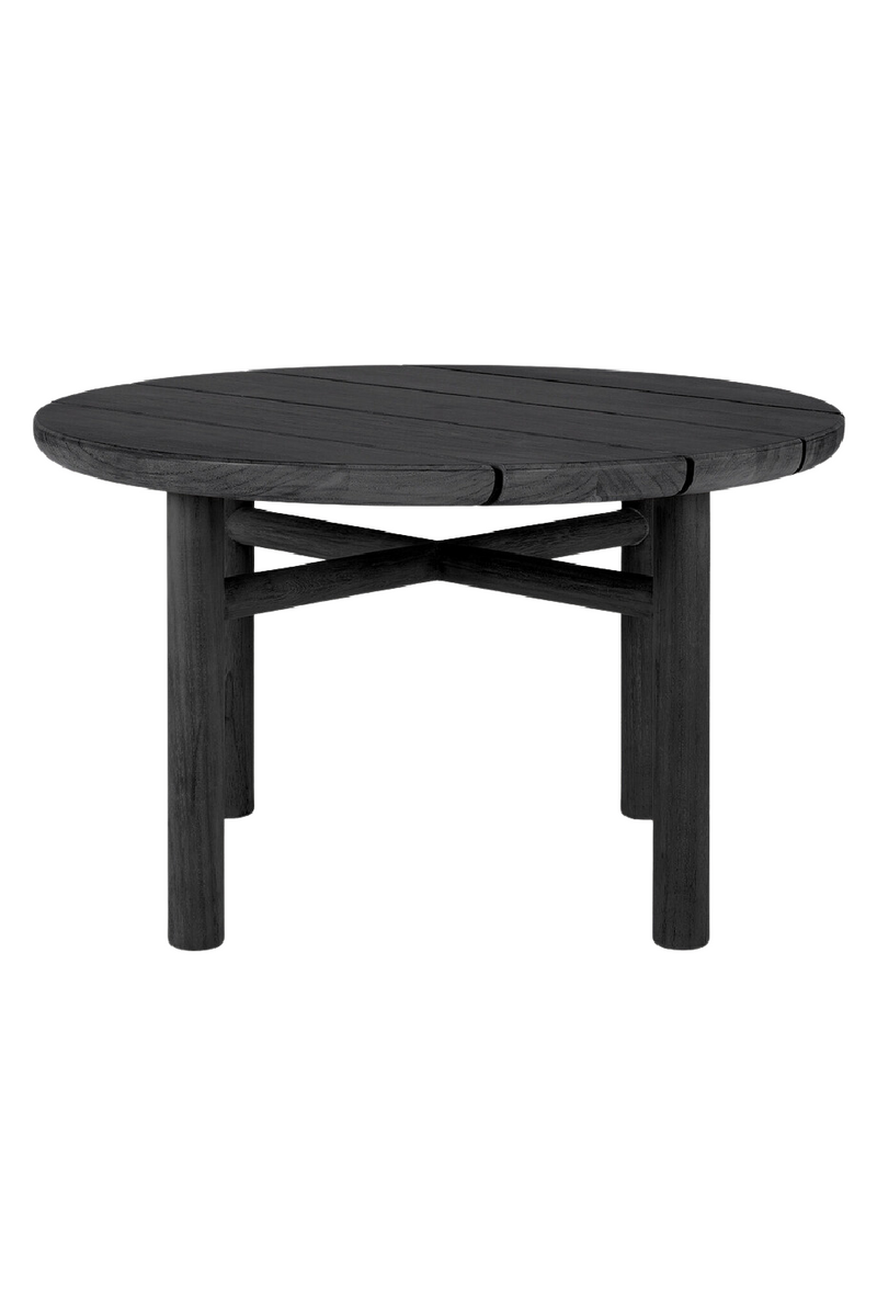 Round Slatted Outdoor Side Table | Ethnicraft Quatro | Oroatrade.com