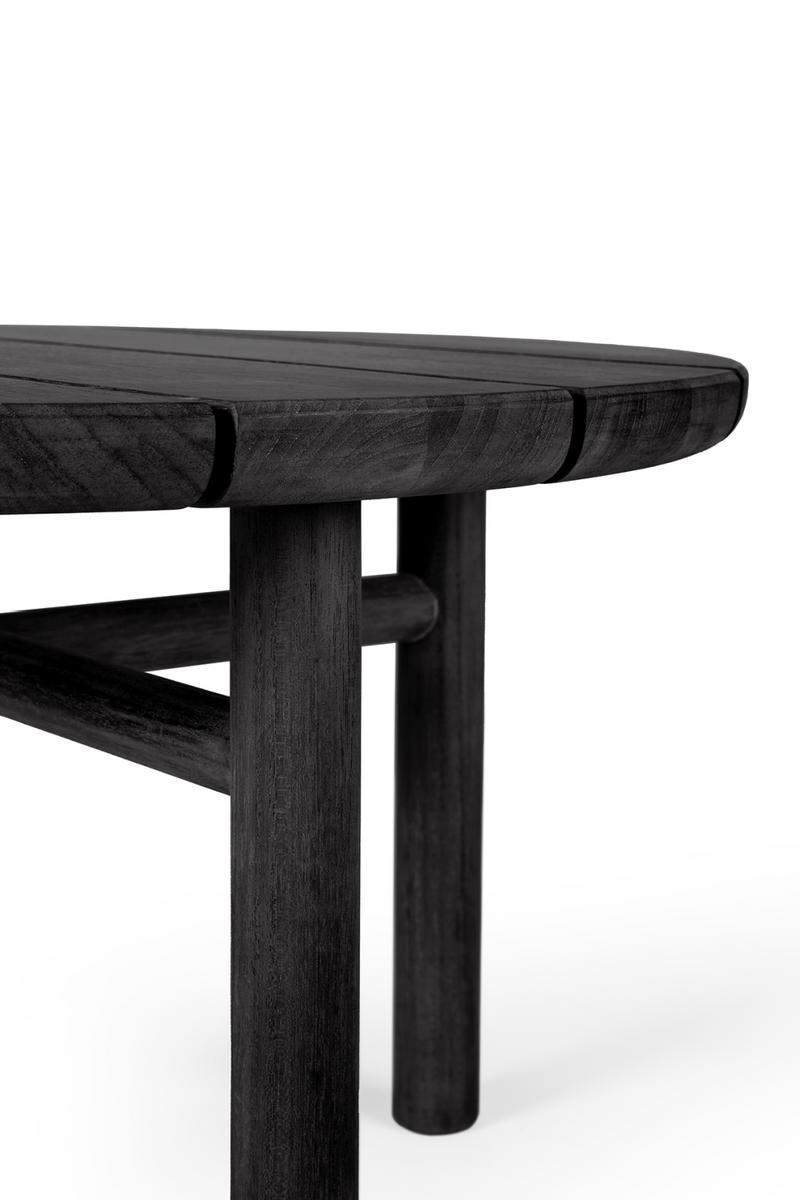 Round Slatted Outdoor Coffee Table | Ethnicraft Quatro | Oroatrade.com