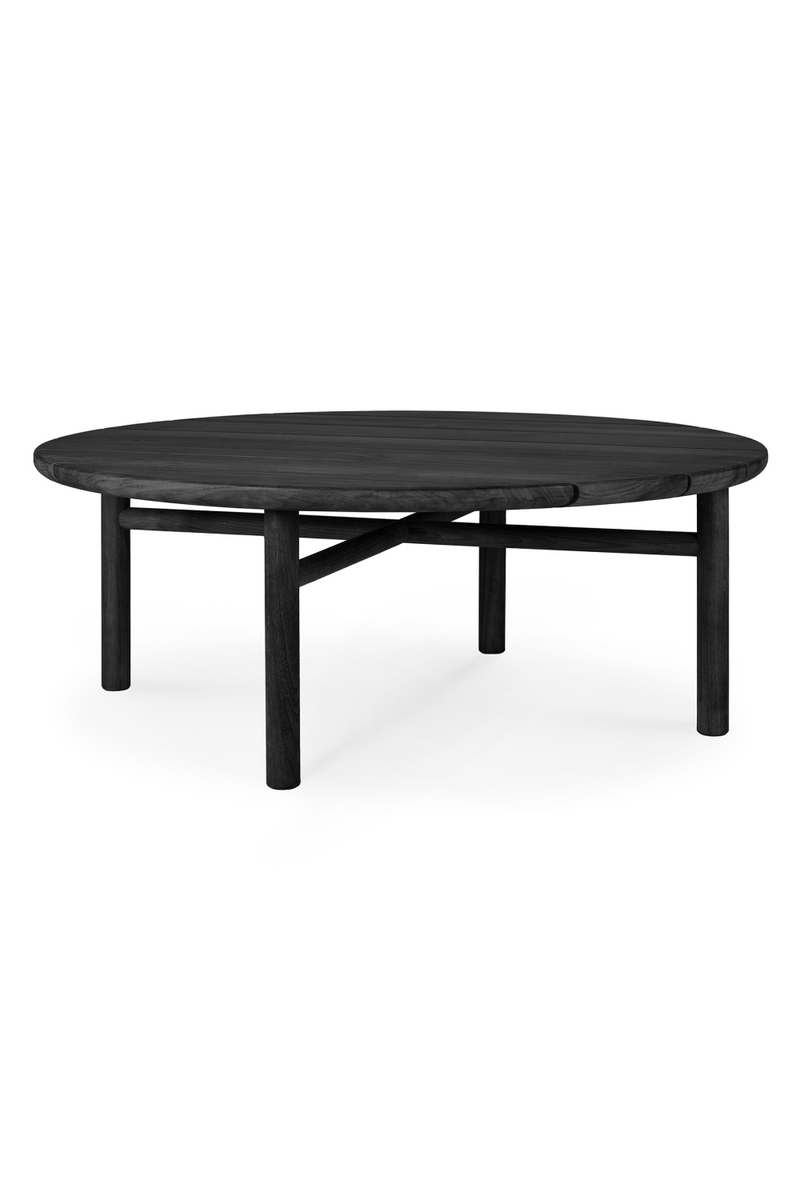 Round Slatted Outdoor Coffee Table | Ethnicraft Quatro | Oroatrade.com