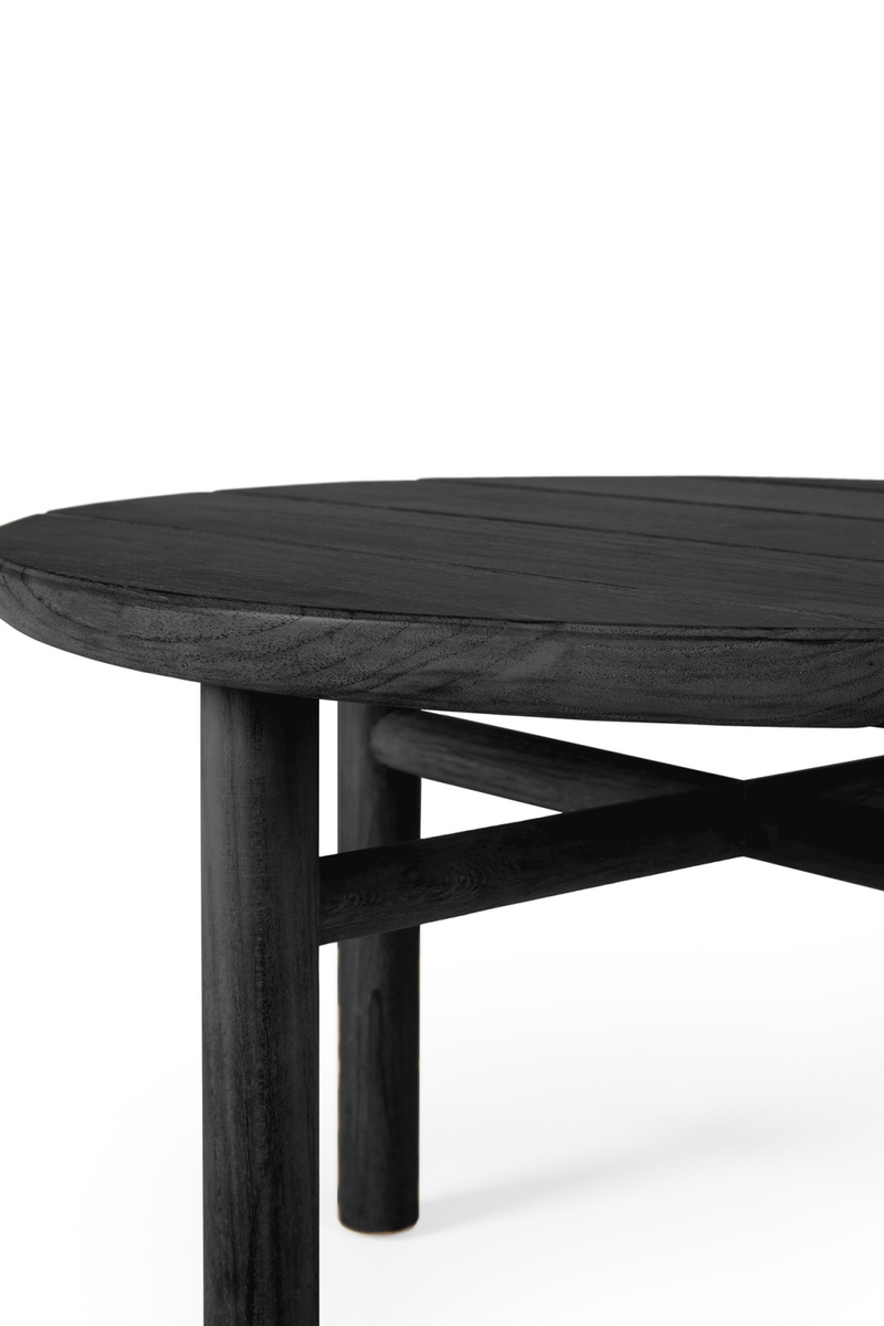 Round Slatted Outdoor Coffee Table | Ethnicraft Quatro | Oroatrade.com
