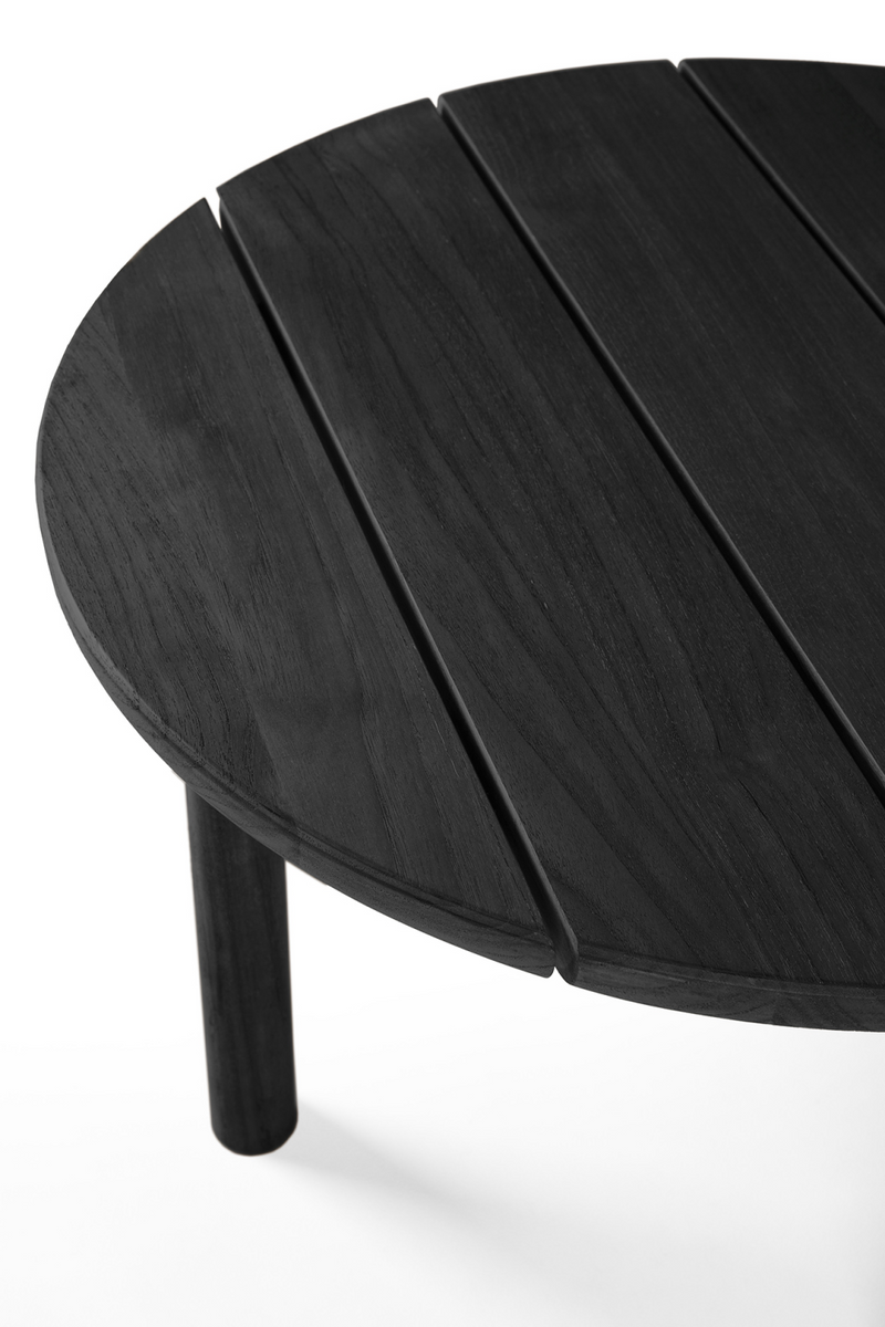 Round Slatted Outdoor Coffee Table | Ethnicraft Quatro | Oroatrade.com