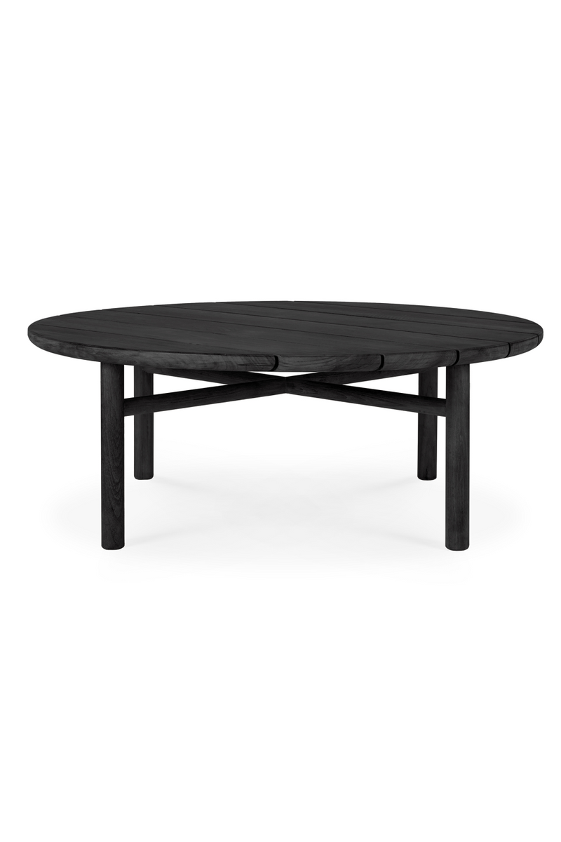 Round Slatted Outdoor Coffee Table | Ethnicraft Quatro | Oroatrade.com