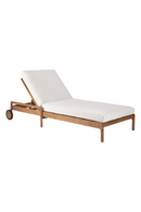 Teak Wheeled Adjustable Outdoor Lounger | Ethnicraft Jack | Oroatrade.com