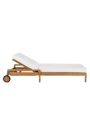 Teak Wheeled Adjustable Outdoor Lounger | Ethnicraft Jack | Oroatrade.com