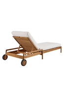 Teak Wheeled Adjustable Outdoor Lounger | Ethnicraft Jack | Oroatrade.com