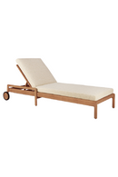 Teak Wheeled Adjustable Outdoor Lounger | Ethnicraft Jack | Oroatrade.com