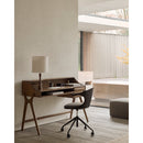 Varnished Teak 2-Drawer Desk | Ethnicraft Flow | Oroatrade.com