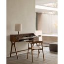 Varnished Teak 2-Drawer Desk | Ethnicraft Flow | Oroatrade.com