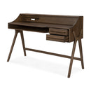 Varnished Teak 2-Drawer Desk | Ethnicraft Flow | Oroatrade.com