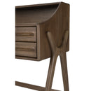 Varnished Teak 2-Drawer Desk | Ethnicraft Flow | Oroatrade.com