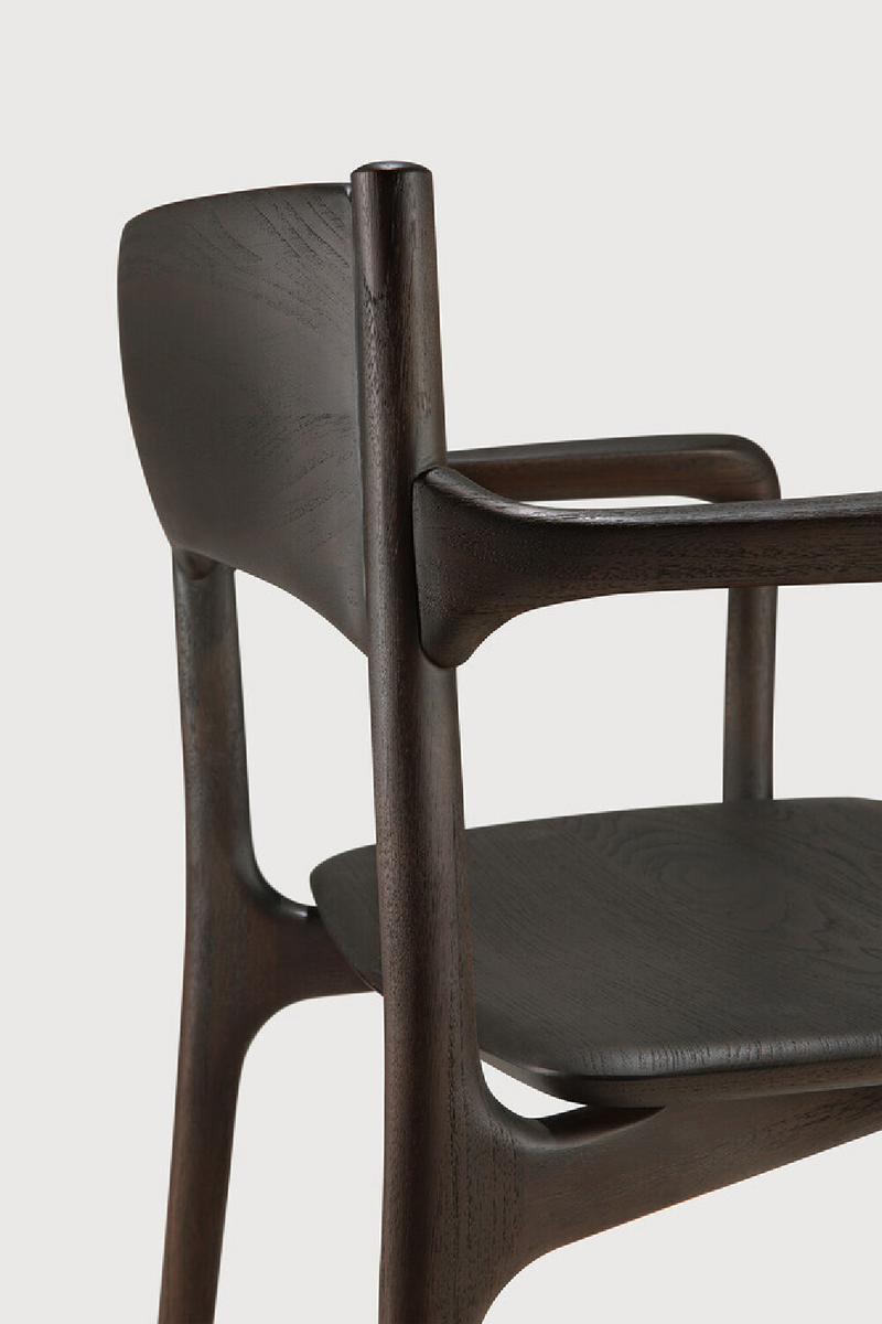 Dark Brown Teak Dining Chair | Ethnicraft PI | Oroatrade.com
