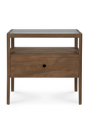Glass Top Teak Nightstand | Ethnicraft Spindle | Oroatrade.com