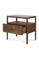 Glass Top Teak Nightstand | Ethnicraft Spindle | Oroatrade.com