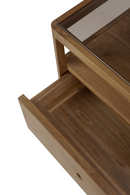 Glass Top Teak Nightstand | Ethnicraft Spindle | Oroatrade.com