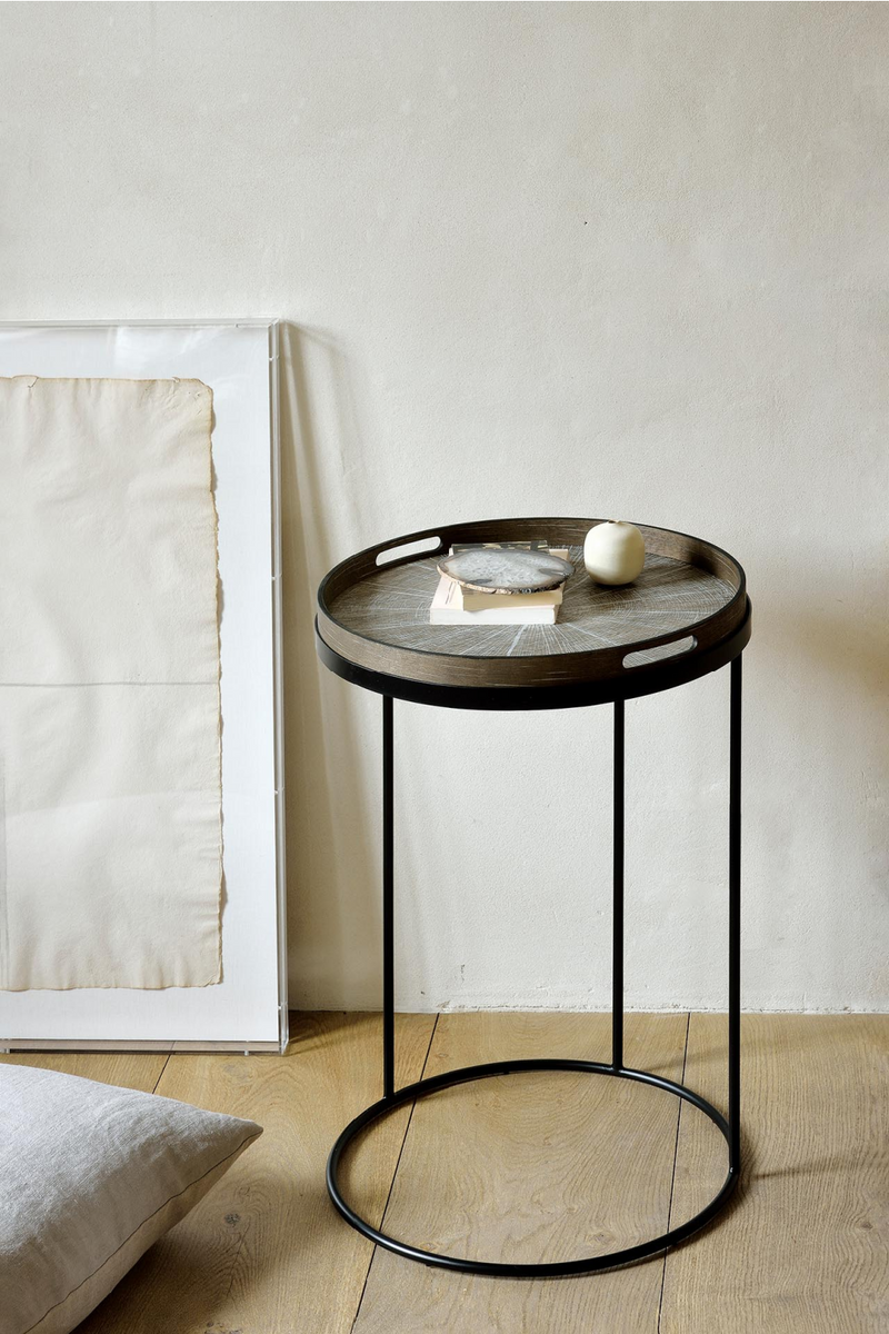 Round Hand-Painted Wood Tray | Ethnicraft Slice | Oroatrade.com