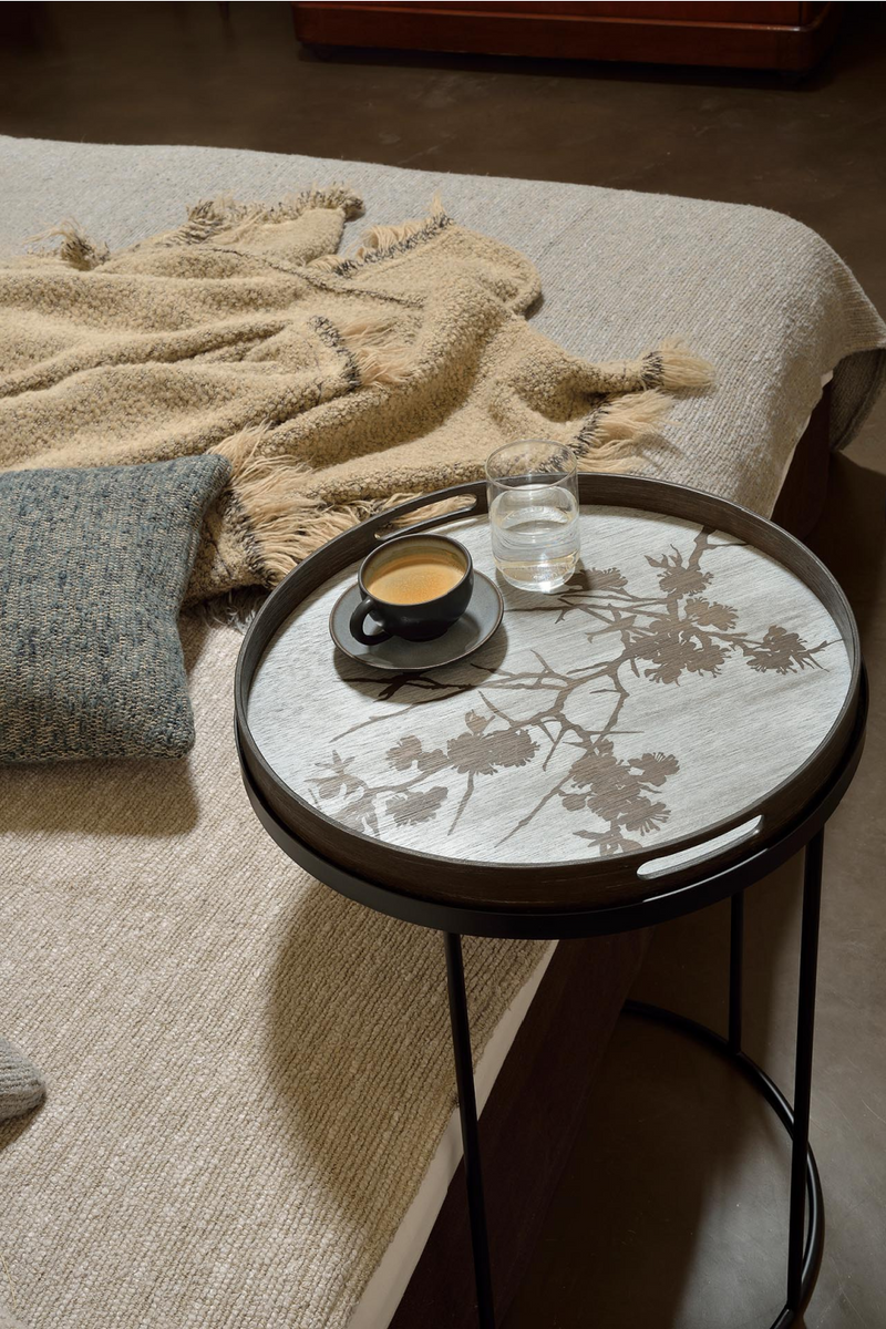 Printed Round Wooden Tray | Ethnicraft Blossom | Oroatrade.com