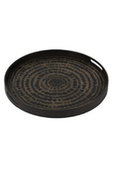 Tribal Print Round Wooden Tray | Ethnicraft Beads | Oroatrade.com