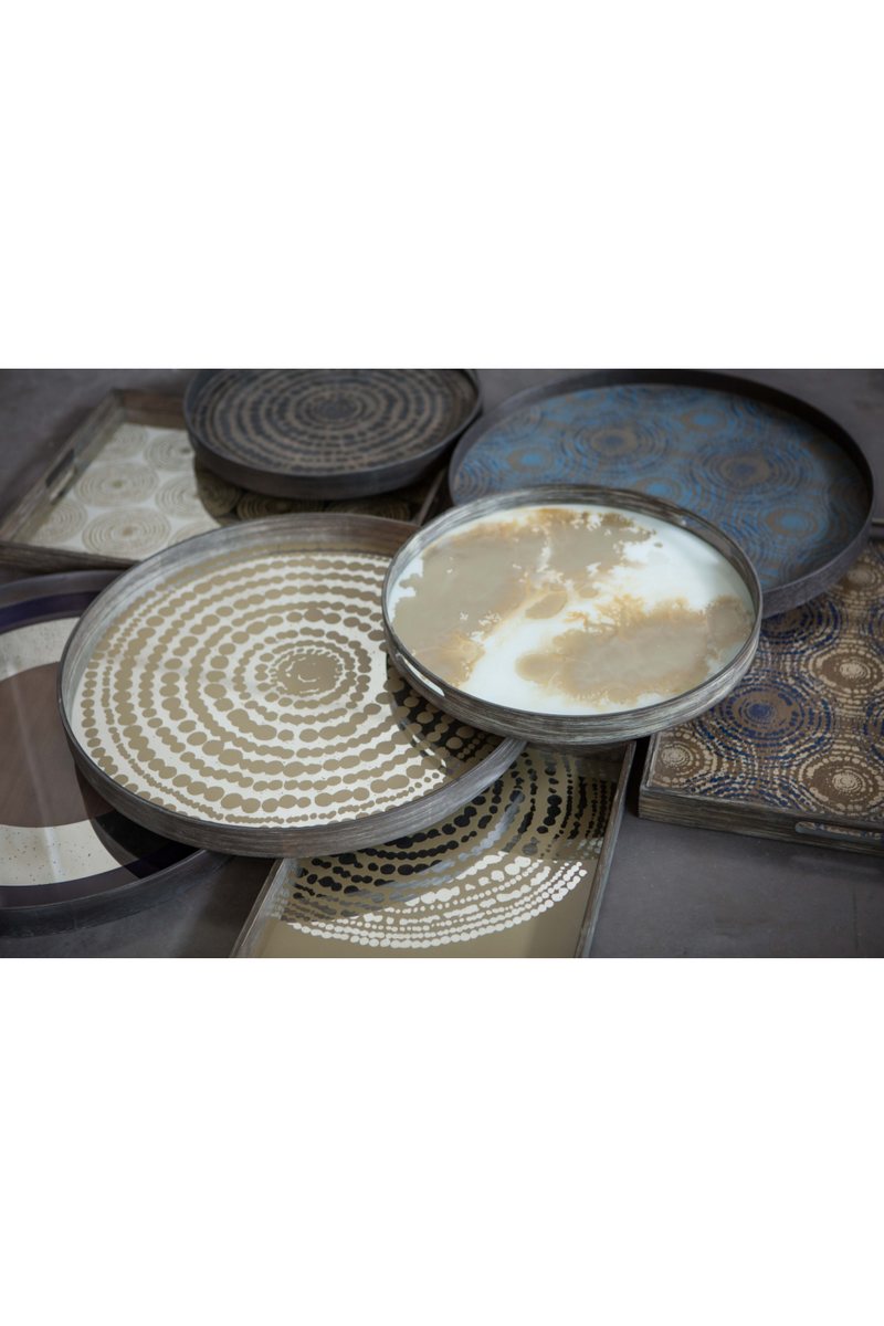 Printed Round Mirror Tray | Ethnicraft Beads | Oroatrade.com