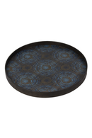 Tribal Print Round Wooden Tray | Ethnicraft Beads | Oroatrade.com