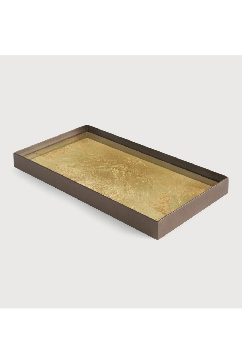 Rectangular Gold Tray | Ethnicraft Leaf | Oroatrade.com