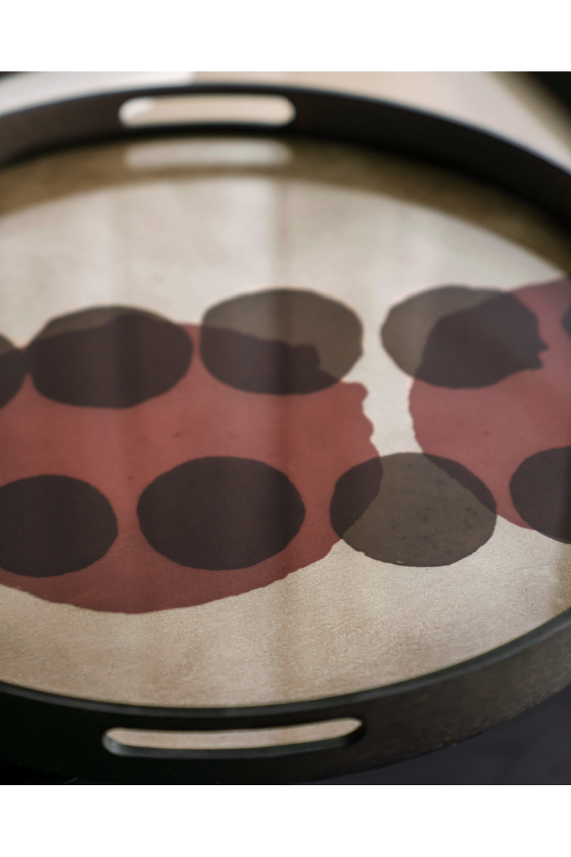 Hand-painted Glass Round Tray | Ethnicraft Dots | Oroatrade.com