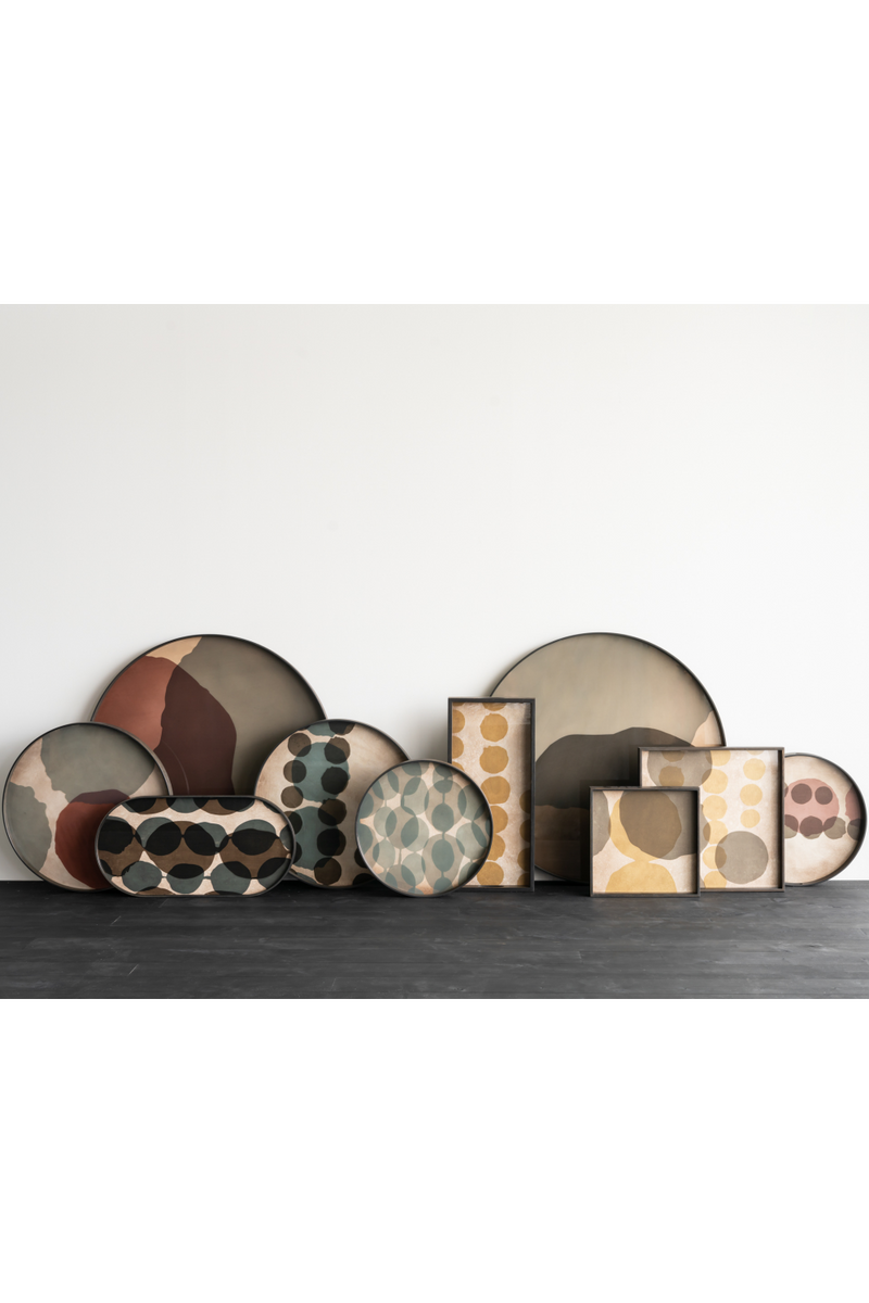 Green Printed Round Glass Tray | Ethnicraft Dots | Oroatrade.com
