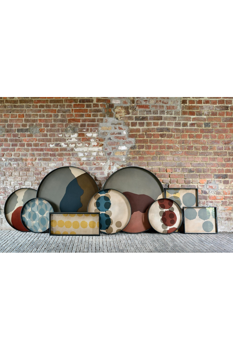 Round Glass Multicolored Tray | Ethnicraft Dots | Oroatrade.com