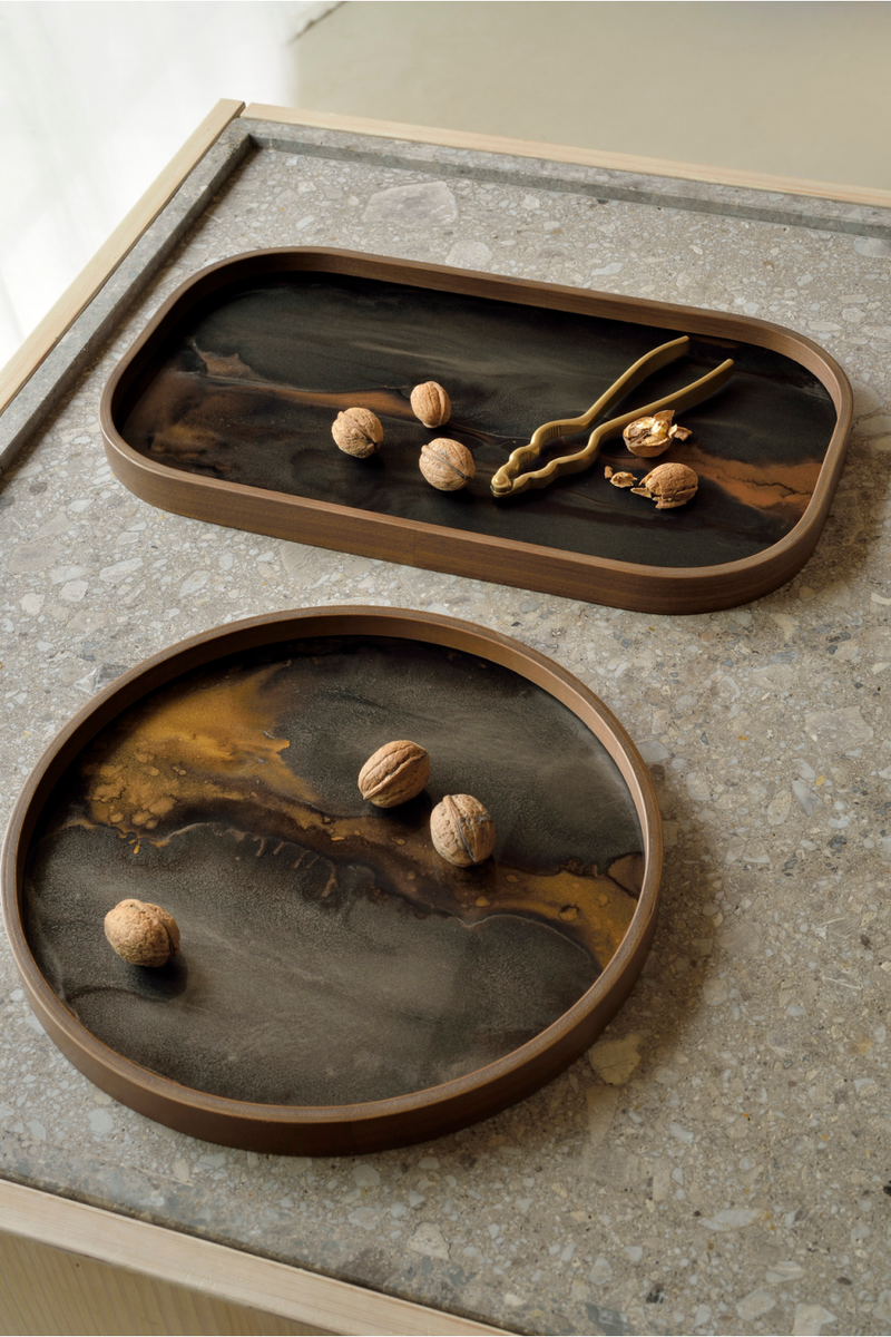 Round Bronze Glass tray | Ethnicraft Organic | Oroatrade.com