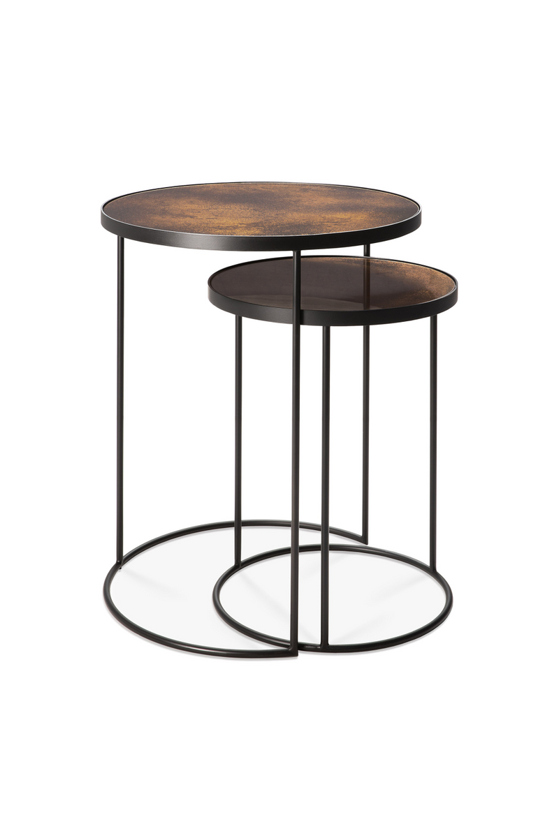 Round Nesting Side Table Set (2) | Ethnicraft Mirrored | Oroatrade.com