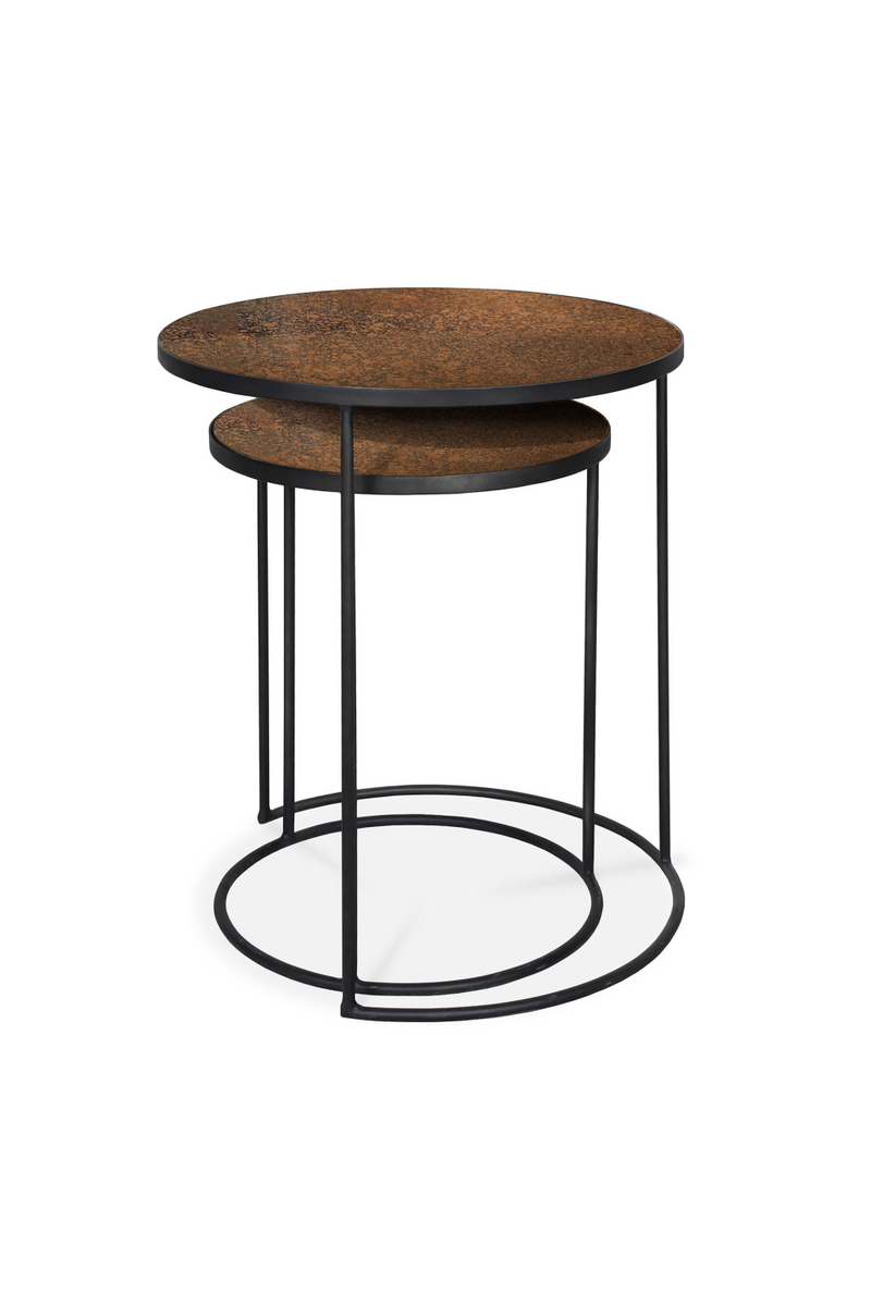 Round Nesting Side Table Set (2) | Ethnicraft Mirrored | Oroatrade.com