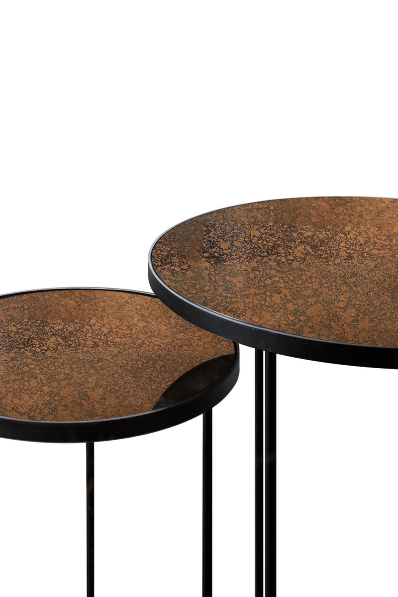 Round Nesting Side Table Set (2) | Ethnicraft Mirrored | Oroatrade.com