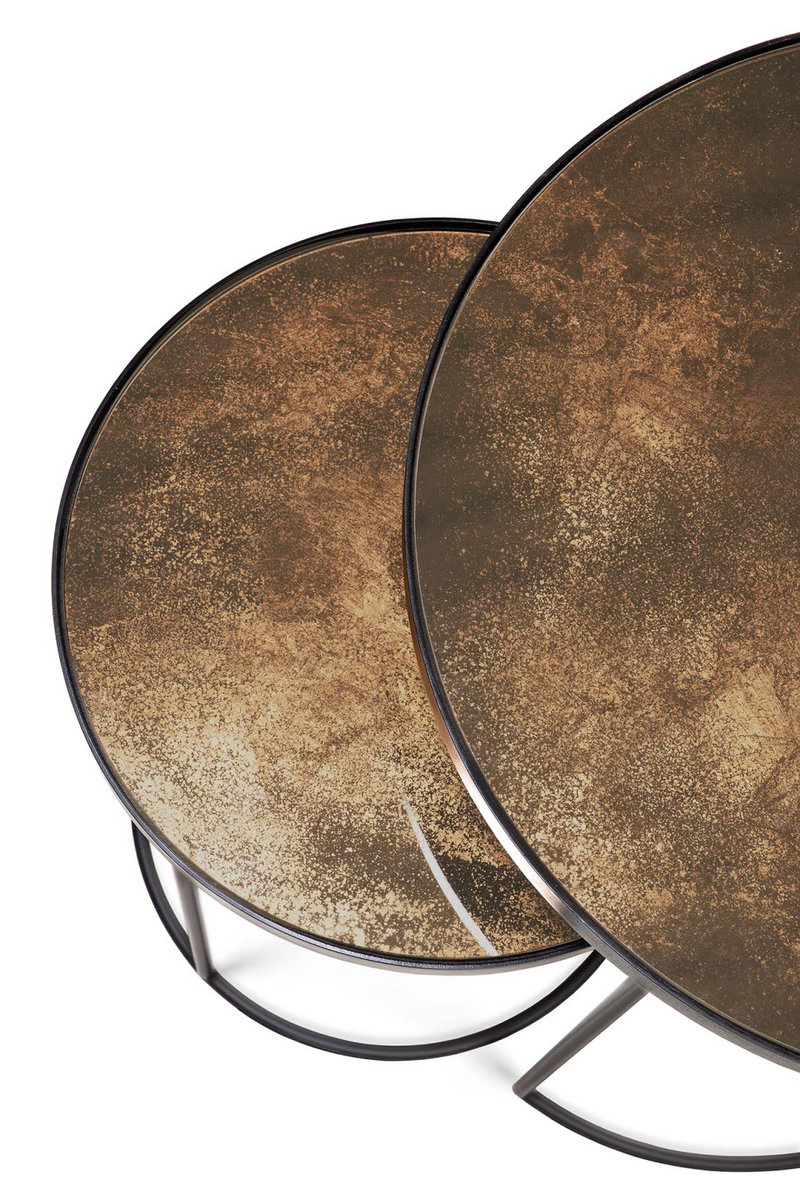 Round Nesting Side Table Set (2) | Ethnicraft Mirrored | Oroatrade.com