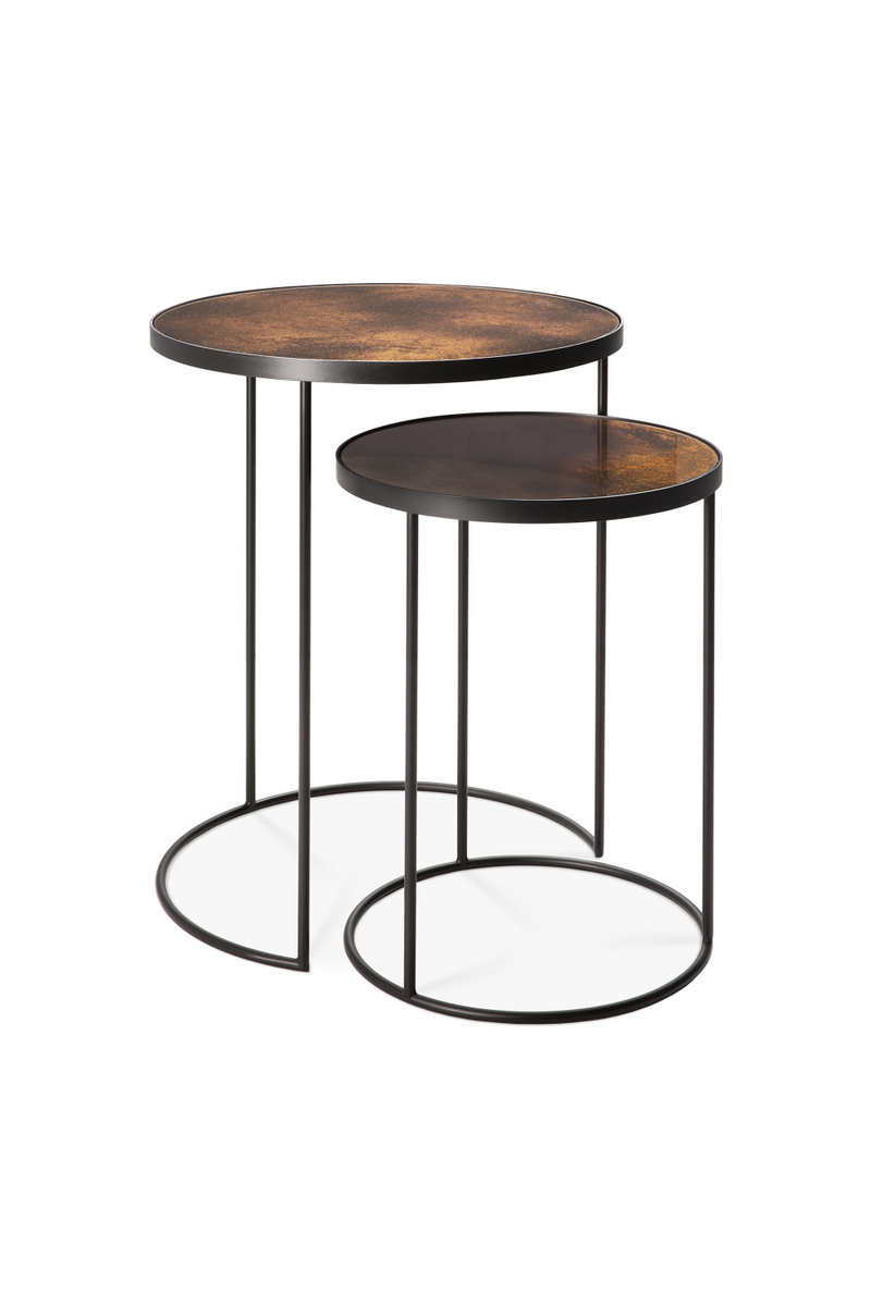 Round Nesting Side Table Set (2) | Ethnicraft Mirrored | Oroatrade.com