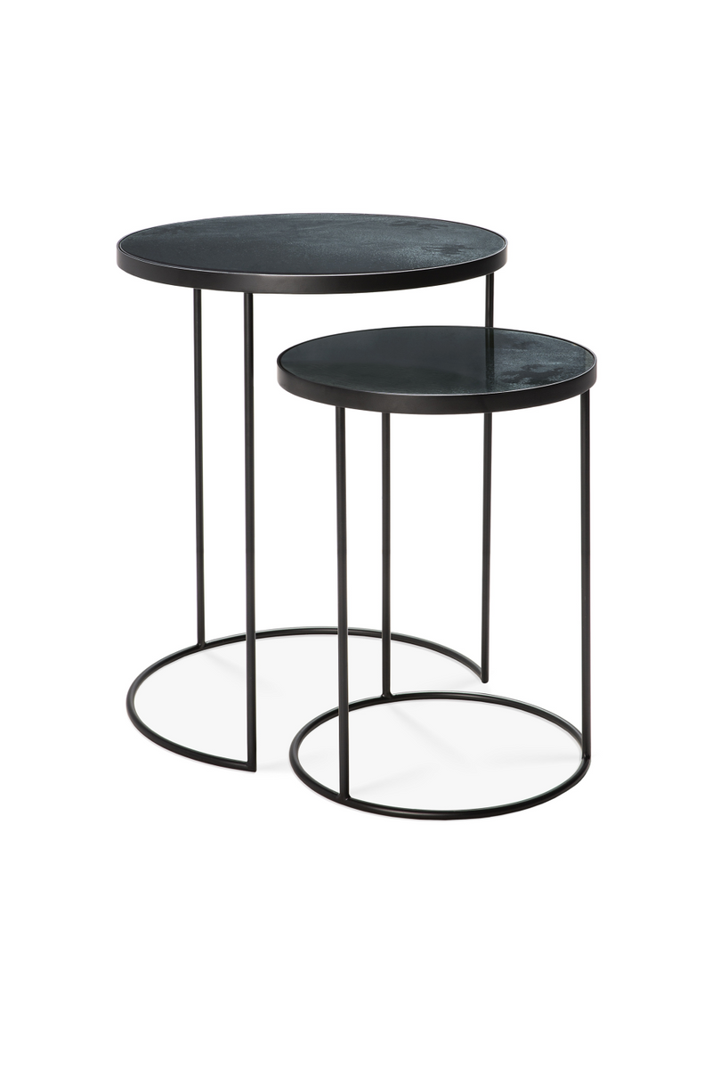 Round Nesting Side Table Set (2) | Ethnicraft Mirrored | Oroatrade.com