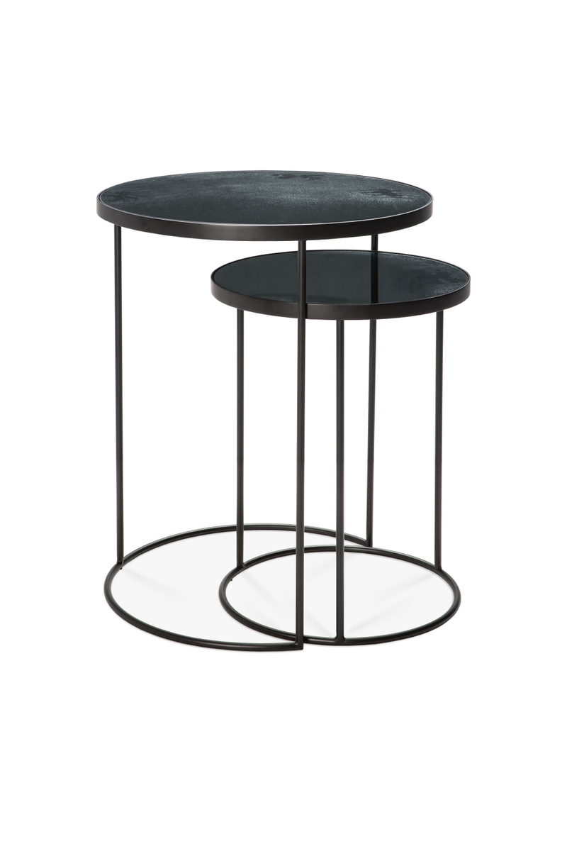 Round Nesting Side Table Set (2) | Ethnicraft Mirrored | Oroatrade.com