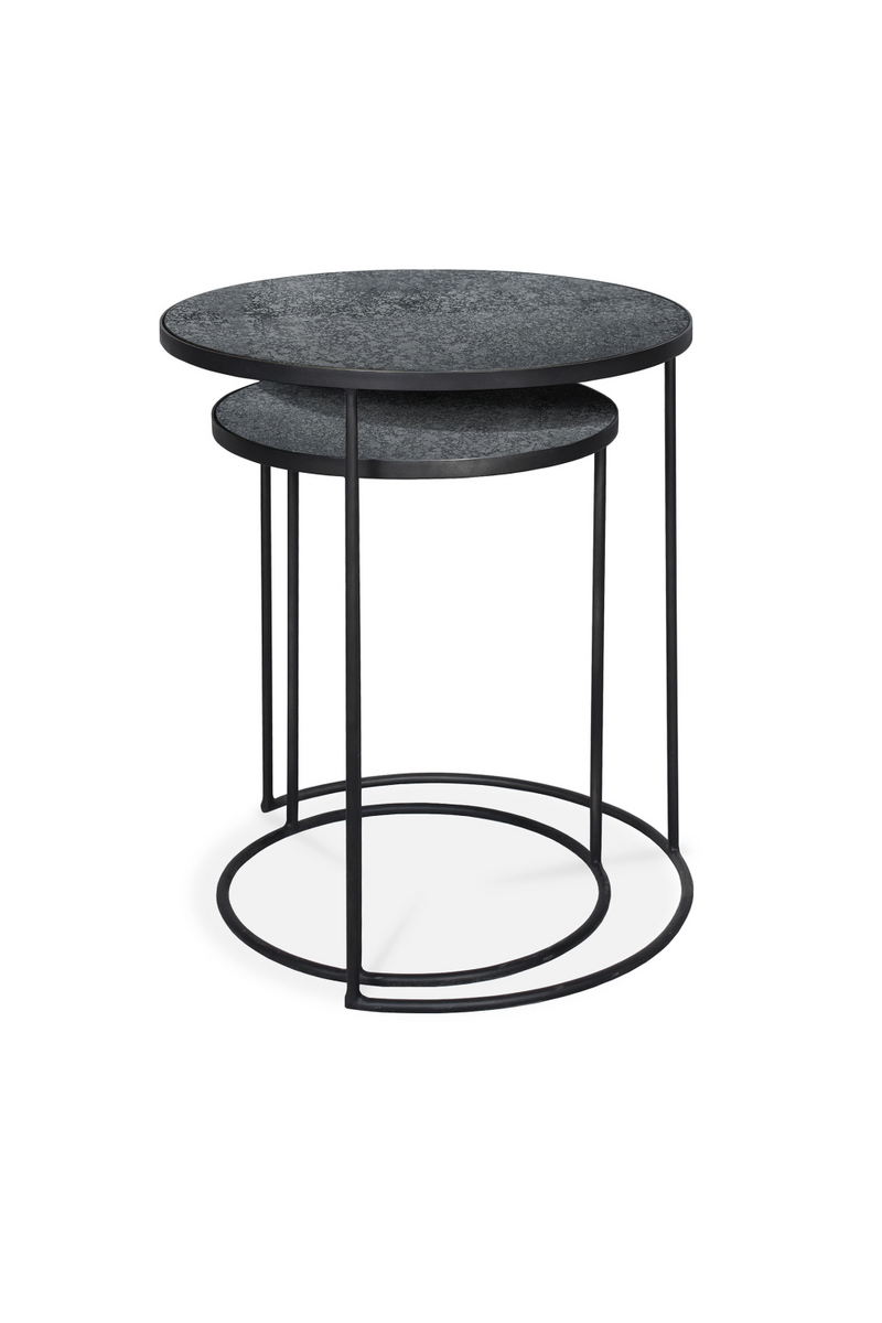 Round Nesting Side Table Set (2) | Ethnicraft Mirrored | Oroatrade.com