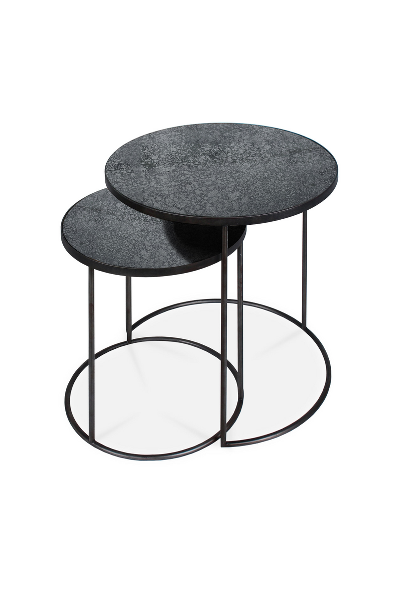 Round Nesting Side Table Set (2) | Ethnicraft Mirrored | Oroatrade.com