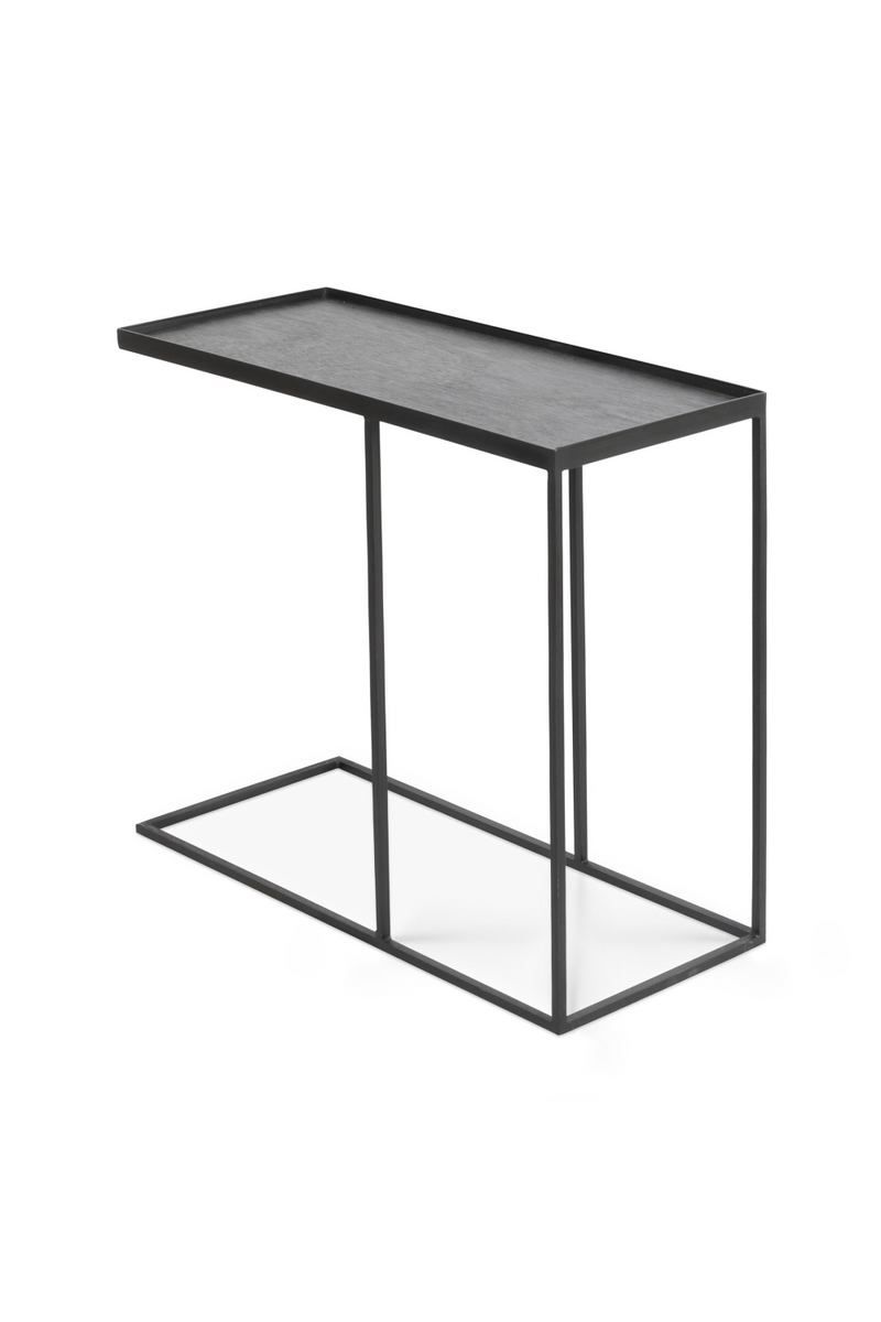 Black C-Shaped Side Table | Ethnicaft Tray | OROA TRADE