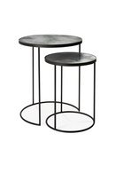 Round Nesting Side Table Set (2) | Ethnicraft Mirrored | Oroatrade.com