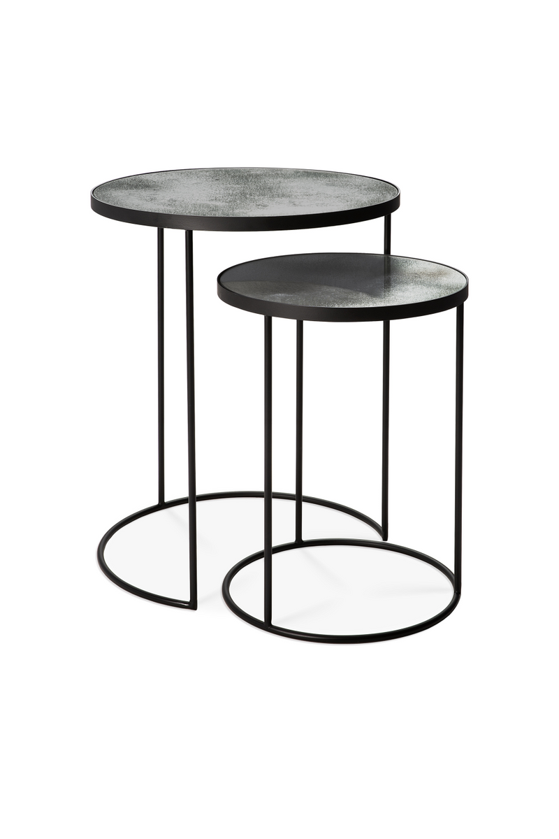 Round Nesting Side Table Set (2) | Ethnicraft Mirrored | Oroatrade.com