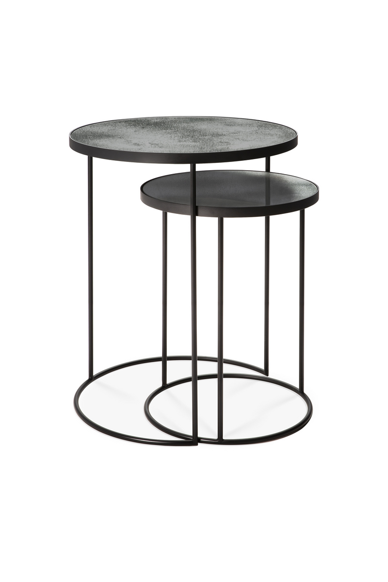 Round Nesting Side Table Set (2) | Ethnicraft Mirrored | Oroatrade.com