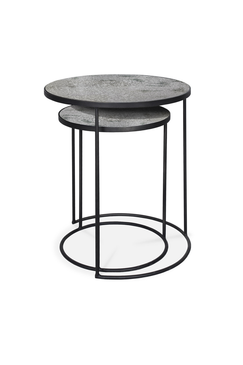 Round Nesting Side Table Set (2) | Ethnicraft Mirrored | Oroatrade.com