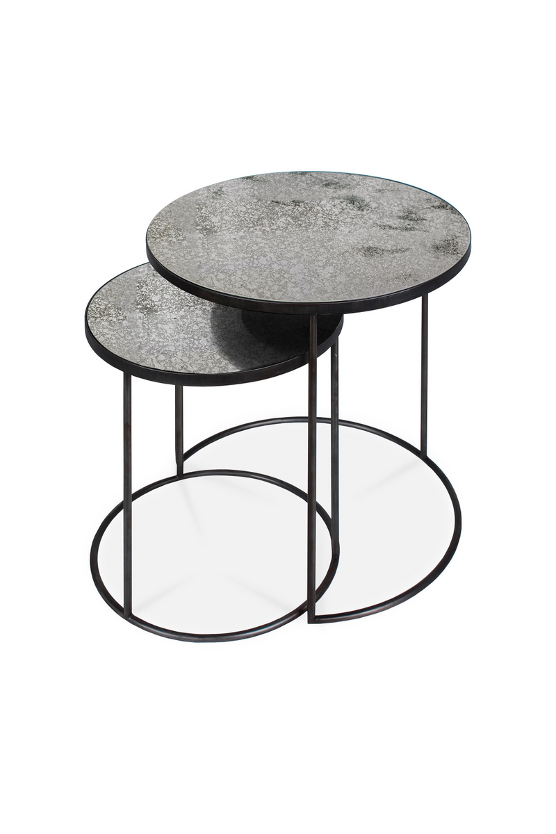 Round Nesting Side Table Set (2) | Ethnicraft Mirrored | Oroatrade.com