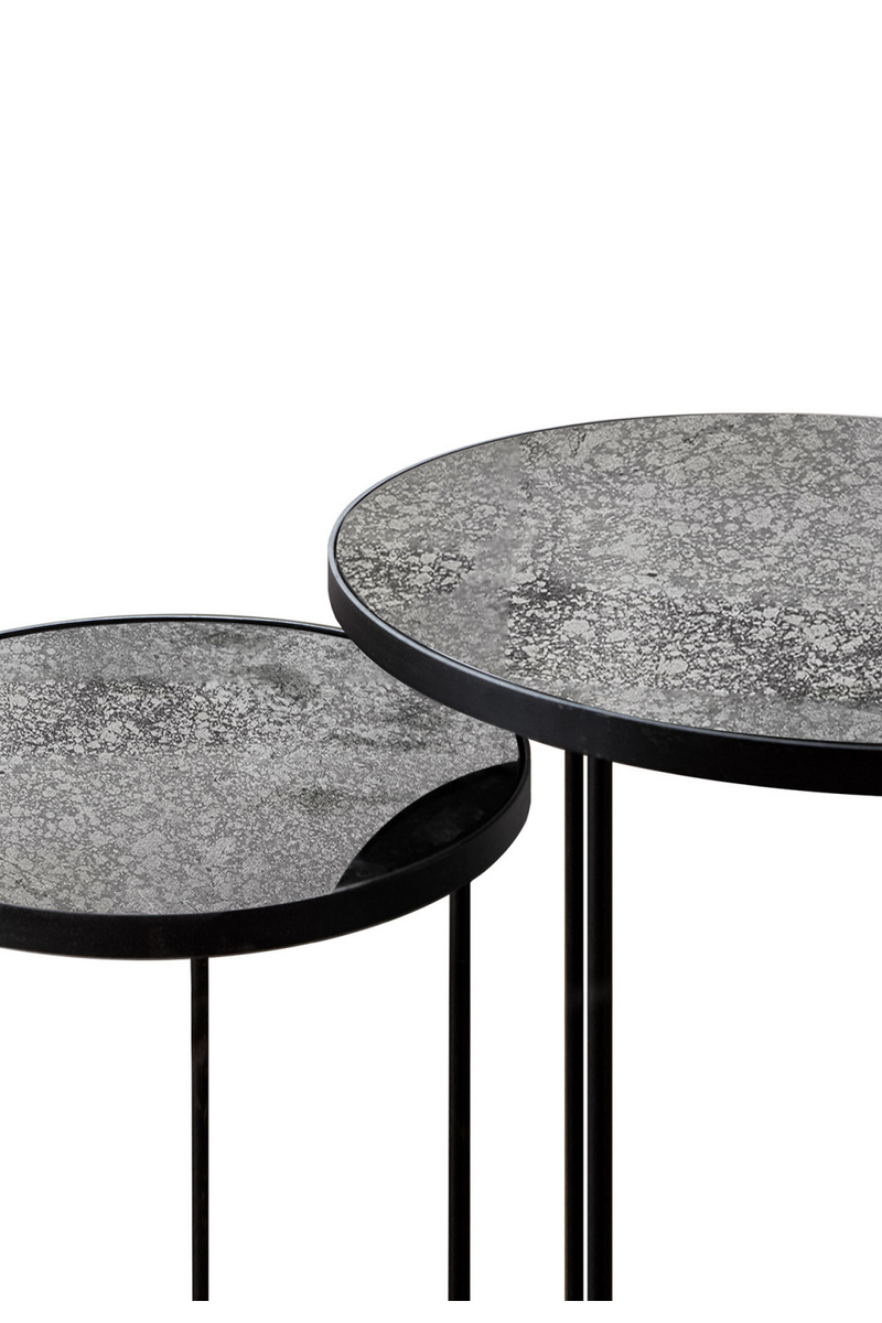 Round Nesting Side Table Set (2) | Ethnicraft Mirrored | Oroatrade.com